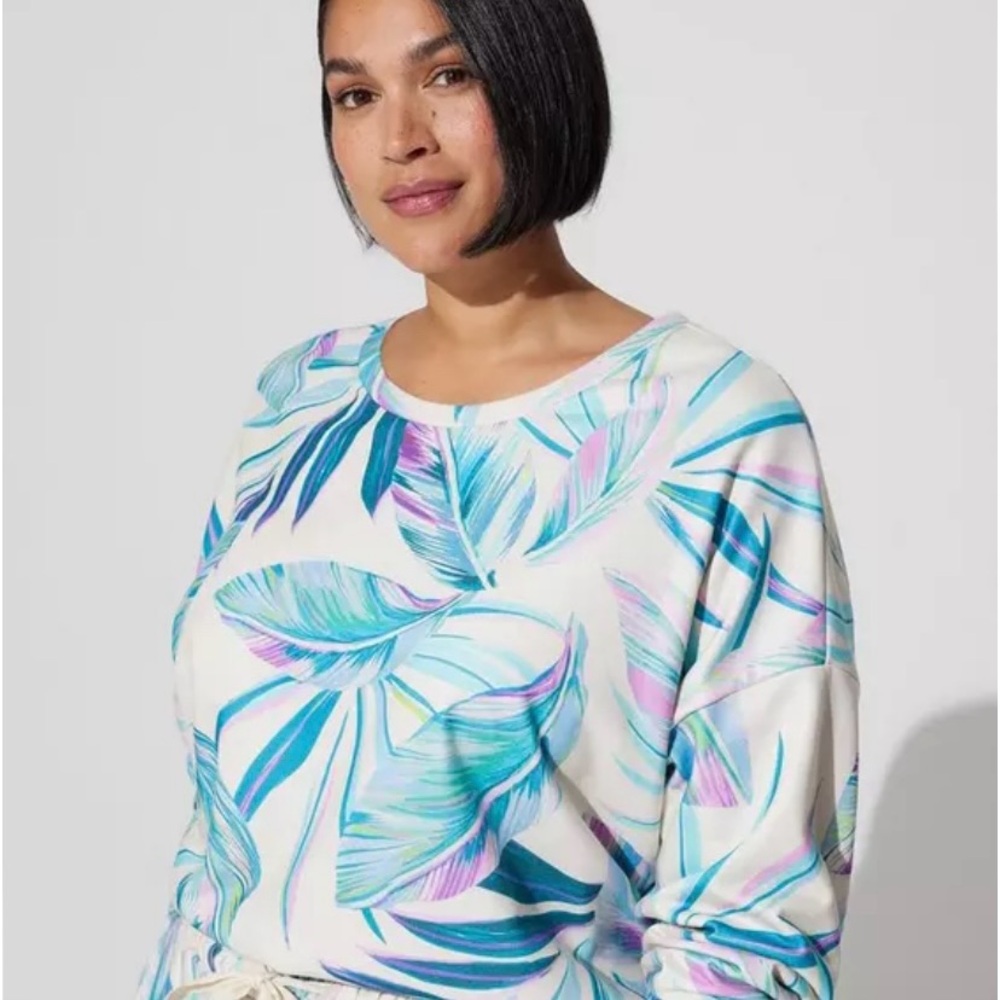 Torrid Pretty Summer Leaves Sweatshirt - Size 2